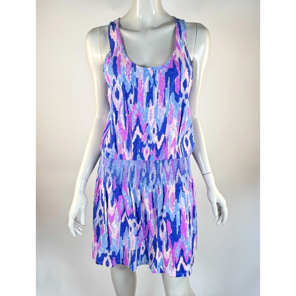 Lilly Pulitzer Tideline Dress Women M EUC Sleeveless Stretch Cotton Round Neck
